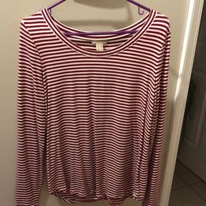 Banana Republic red striped long sleeve T-shirt
